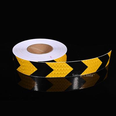 5cm/10cm/20cm*5M Arrow Reflective Hazard Safety Tapes Yellow-Black Warning Caution Reflectors Strips Adhesive Stickers For Trail