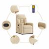 Recliner Chair with Lift Function Cream Microfiber Fabric