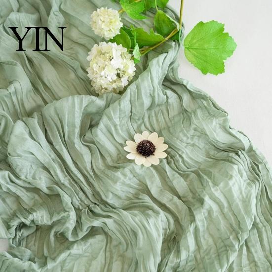 Elegante Tafelrunner Kaasdoek Runner, Boho Rustieke Gaas Gekreukt Boerderij Duurzaam Doorzichtig voor Bruiloft Feest Babyshower Verjaardag Huisdecoratie Eetkamer