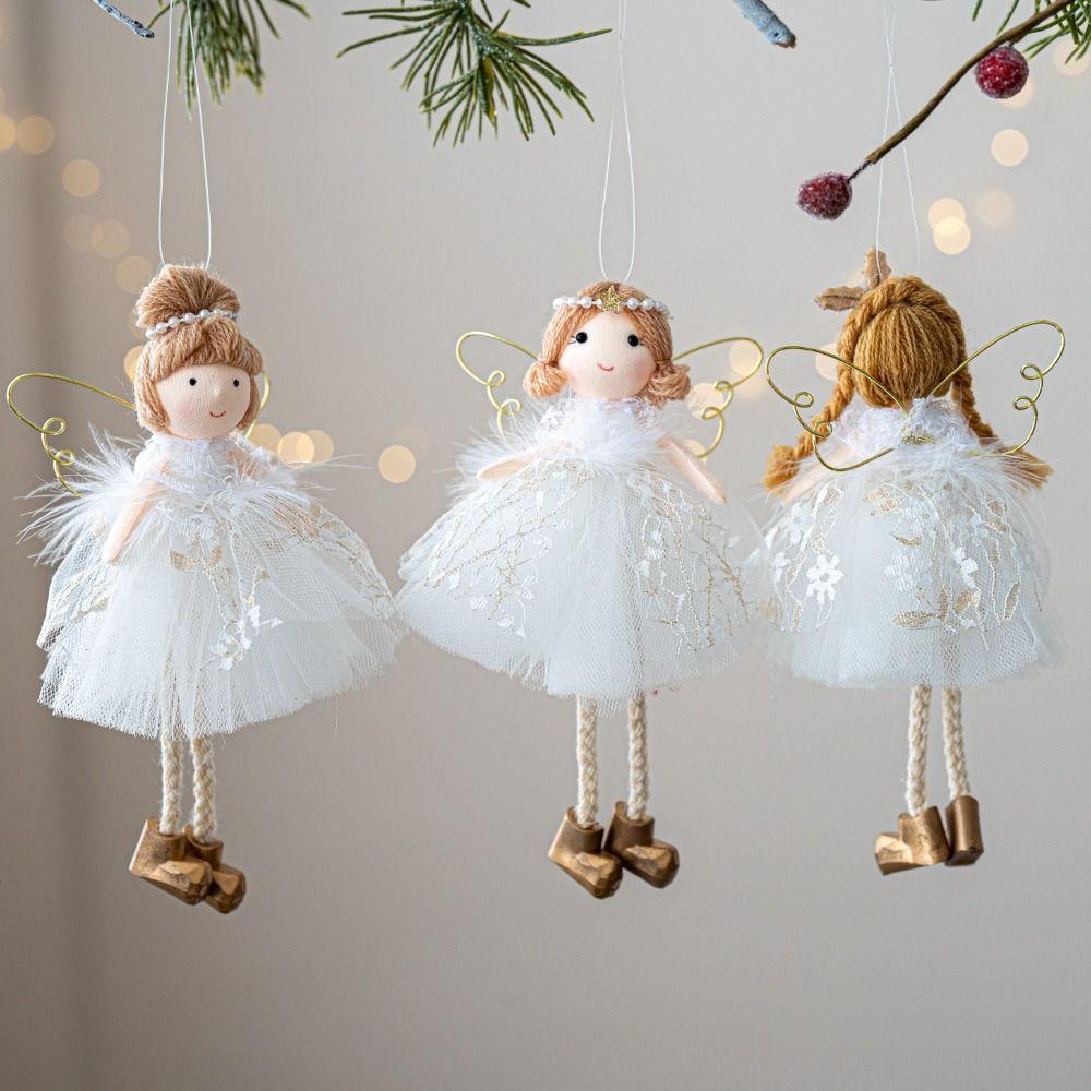 Cloth Christmas Angel Doll Angel Girl Drop Ornaments Plush Toy Pendant Hanging Pendant Christmas Girl Pendant Christmas Party