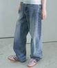 VIVACIOUS Beads Baggy Denim Pants Black