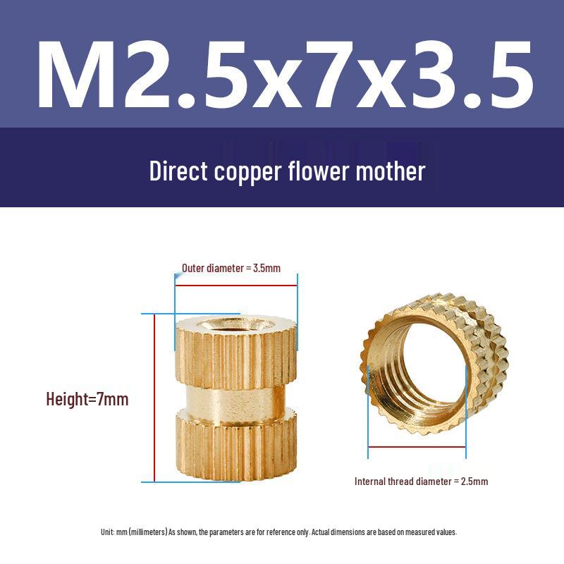 M1-M10 Knurled Brass Heat Insert Nut for Injection Molding