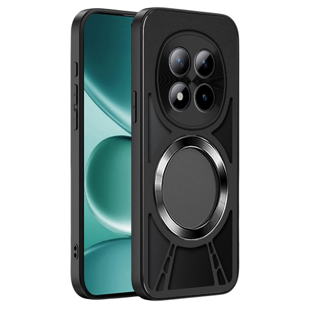 For Xiaomi Poco M8 Pro 5G/Redmi Note 15 Pro+ 5G (Global) Magnetic Case Hollow Heat Dissipation Silicone + PC + Metal Bumper Phone Cover