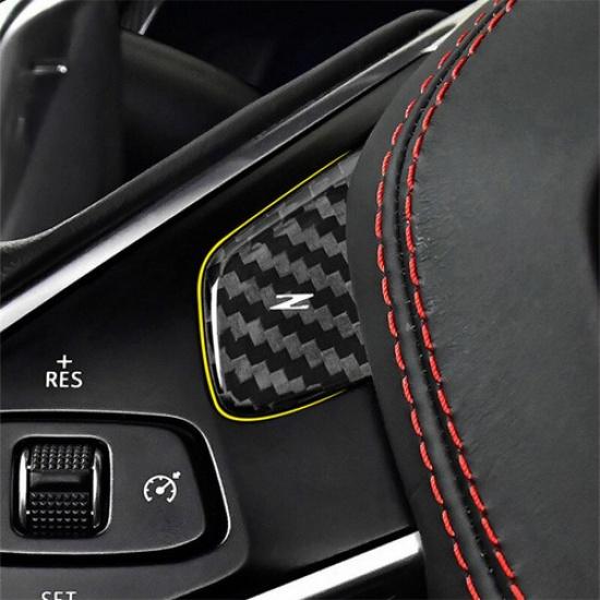 Real Hard Carbon Fiber Steering Wheel Button Stick Cover For Corvette C8 -24