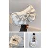 Solid Color Women Armpit Bag PU Leather Bow Tote Bag Cute Bowknot Shoulder Bucket Bag  Outdoor