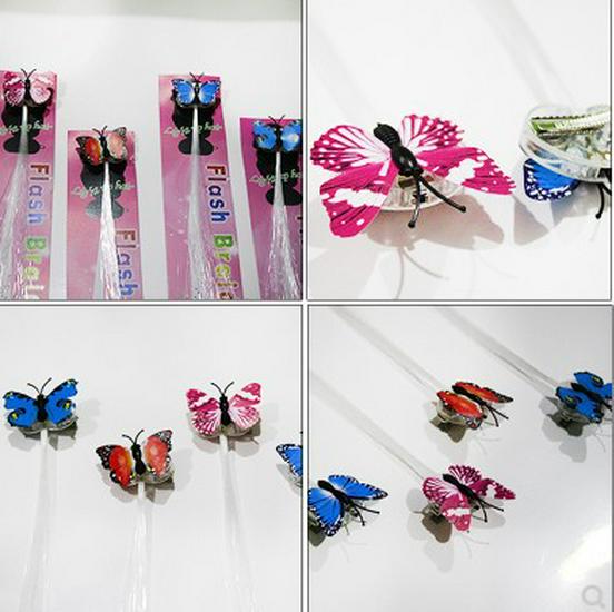 Colorful Luminous Butterfly Braids - Flashing Fiber Optic Children's Toy