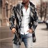 Men's Woolen Mid-Length Digital Print Coat - Autumn/Winter Collection