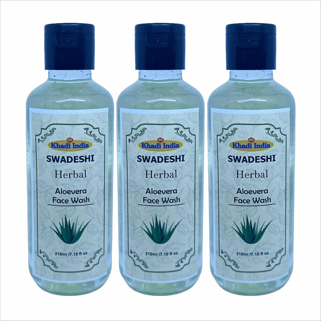 Khadi Natural 100% Herbal Aloe Vera Face Wash - Gentle Cleanser for Glowing Skin, Sulfate & Paraben Free, Suitable for All Skin Types 630ML