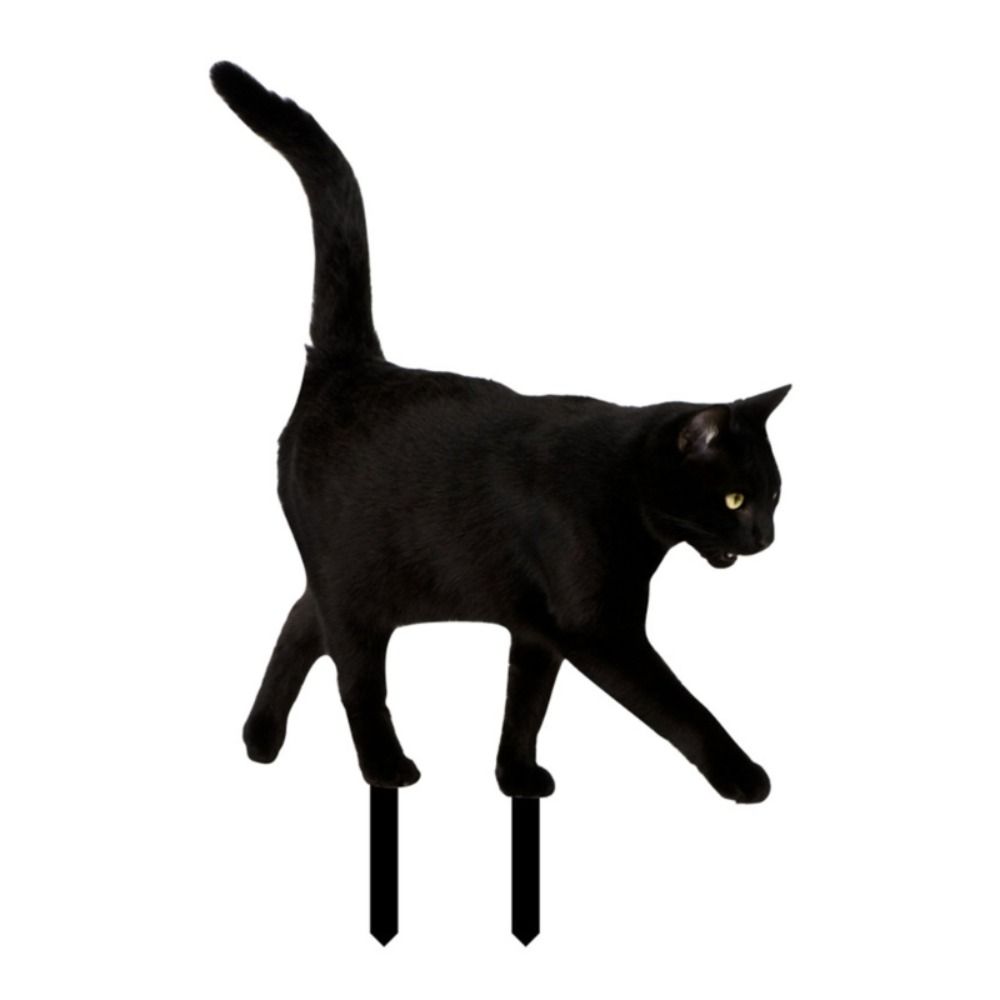 Acrylic Acrylic Cat Stake Waterproof Simulation Black Cat Statue Cat Garden Stake  Outdoor