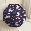 1PC Unicorns Flowers Umbrella-8-Rib Reinforced, Automatic Open, Lightweight & Durable, Fashion Accessory for Outdoor-D383