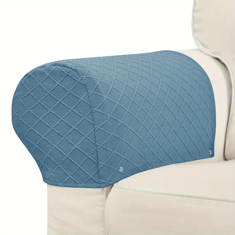2PCS Stretch Sofa Armrest Covers Solid Color Dustproof Sofa Armrest Protector Pad Soft Sofa Armrest Slipcover for Living Room