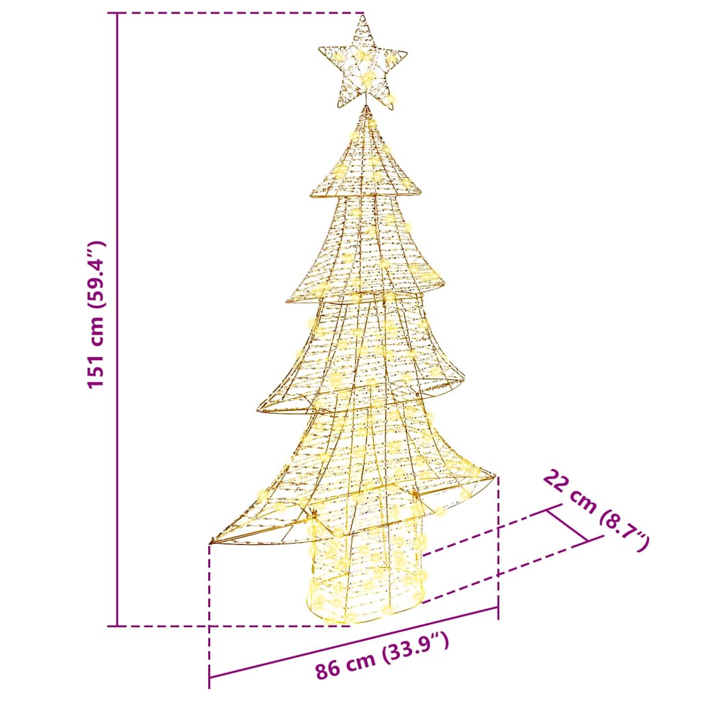 Christmas Tree with 160 Warm White LEDs 151 cm PET