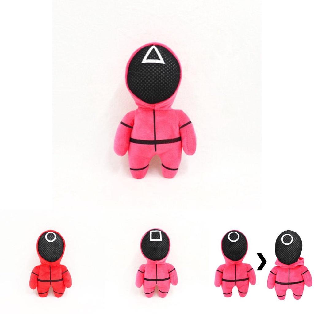 Red Game Squid Guard Worker Staff Plush Toys Front Man 001 456 218 Stuffed Doll