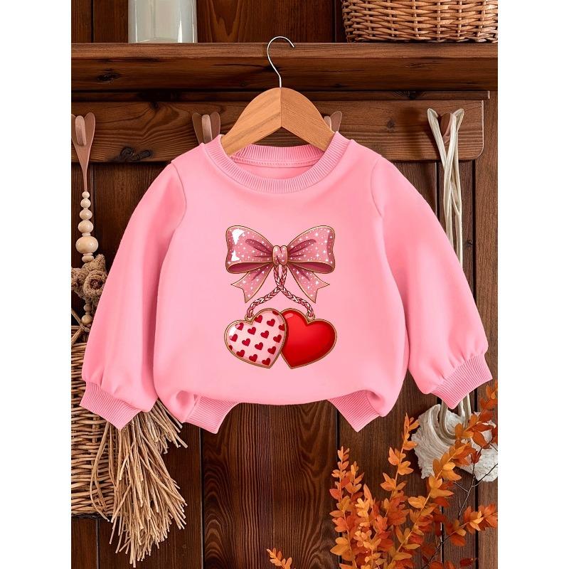 European sizes Cute Print Pattern 0-3 Years Old Baby Girls Comfortable Thin Round Neck Sweatshirt Suitable For Outdoor Wear.