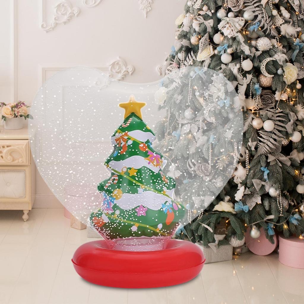 Inflatable Christmas Ball Xmas Ball Versatile Decor Festive Heart Balloon Hanging Ornament Bauble for Yard Mall Party