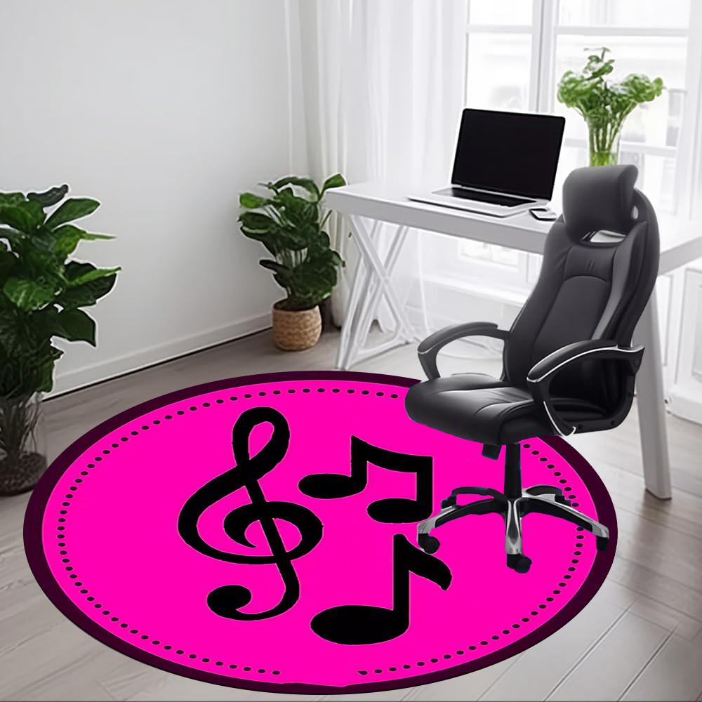 1pc Music Notes Chair Carpet for Office, Soft Flannel Throw Mat, Perfect for Office,Holiday Party Decoration Choice Yy251113020