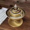 Brass Stone Mill Backflow Coil Incense Home Indoor Sandalwood Tea Ceremony Aromatherapy Burner Craf