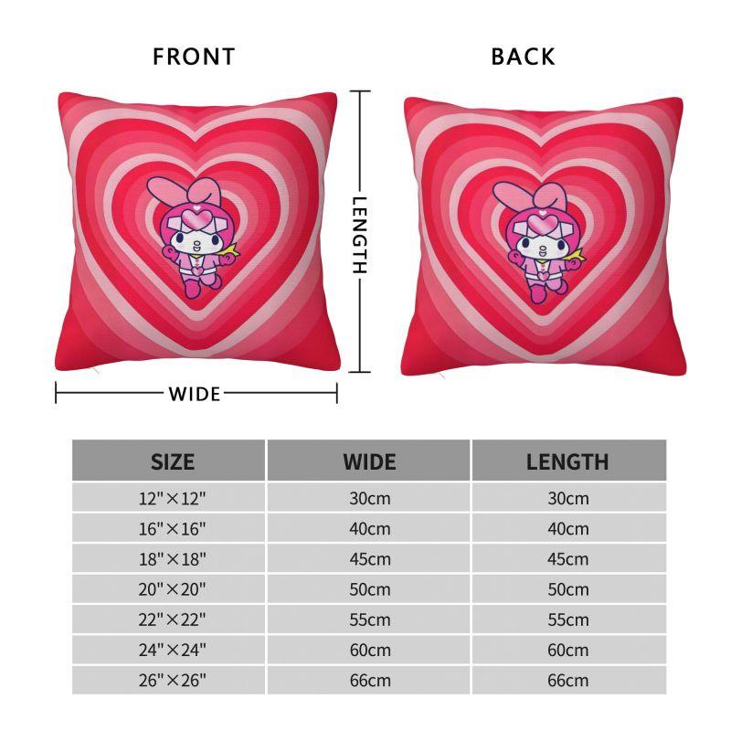 Custom Luxury Sanrio My Melody Anime Cushion Cover for Sofa Polyester Cartoon Cute Throw Pillow Case Bedroom Decoration