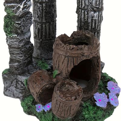 Vintage Ruins - Style Simulation Resin Roman Columns for Aquarium Decoration - Great Fish Tank Hideout and Landscape Ornament