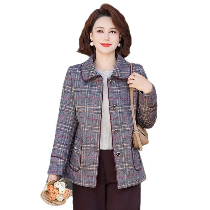 Autumn coat small suit top plaid women's striped new model