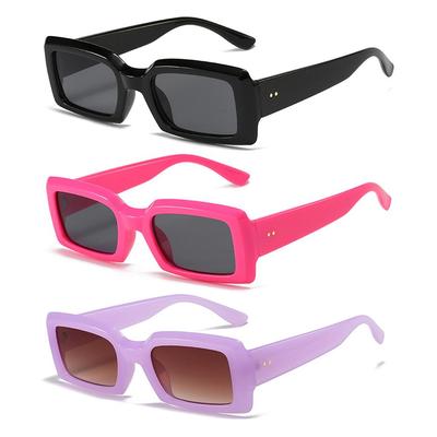 Damen & Herren Uv400 Jelly Farbe Lila Sonnenbrille Kleine Rechteckige Sonnenbrille Brillen Herrenschattierungen