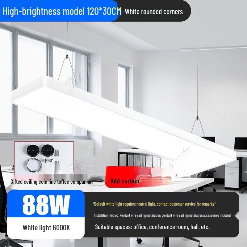 Minimalist Rectangular LED Pendant Light for Barber Shop, Office, or Living Room Ceiling