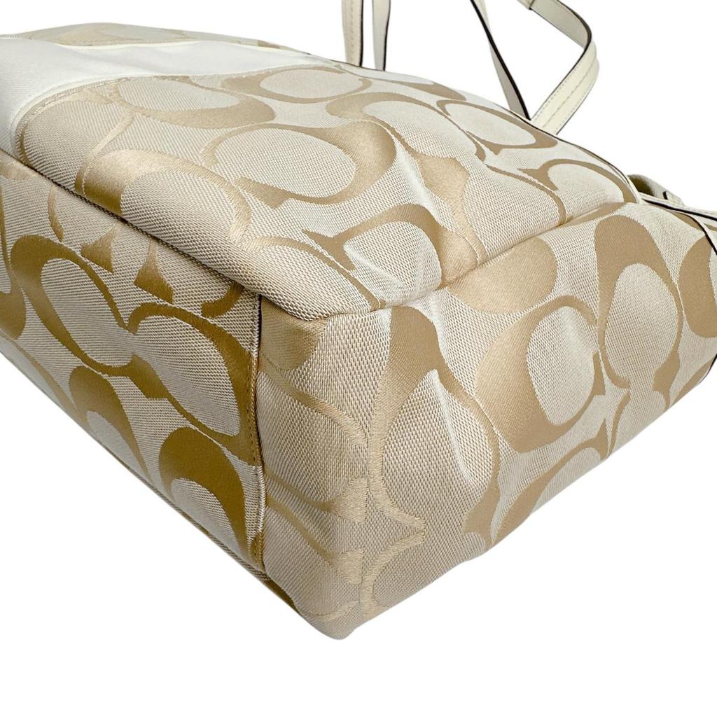 COACH 2WAY bag Mothers Handbag canvas beige Women A1381-F21865 Used