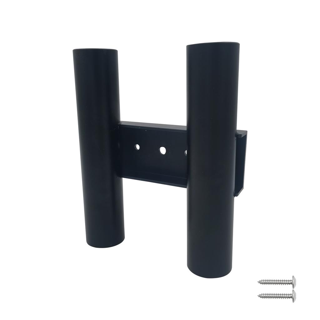 ISURE MARINE Aluminum Black Double Fishing Rod Holder 2-Channel Fishing Rod Marine Accessories for Boat Yacht Ship RV