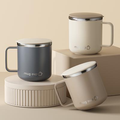 400ml/13.5oz Milk Coffee Cup Stainless Steel Double Wall Thermal Insulated Water Cups and Mugs Metal Coffee Cup Mug