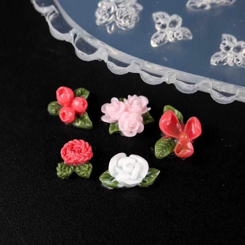 Resin Nail Art Decorations Mold Flower Silicone Mold Pendant Jewelry Making Tools Nail Art Carving Mold Earring Mold