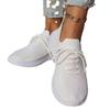 Women Casual Single Shoe Large Size Thick Sole Solid Color Front Lace Up Fly Woven Shoes for Women