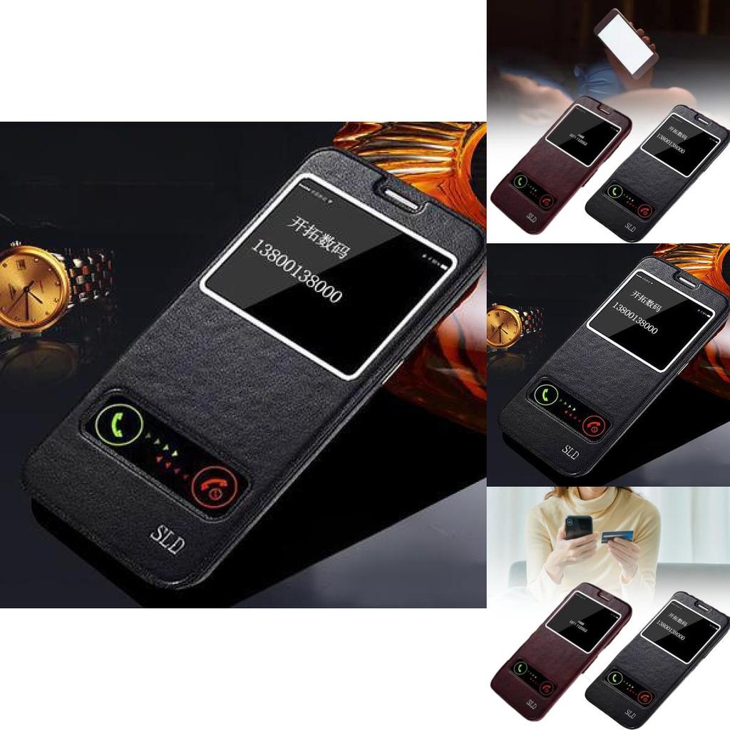 For Samsung S6 S7 S7edge S6edge Leather Phone Case With Shockproof Dual Window Flip Cover For Home And Travel