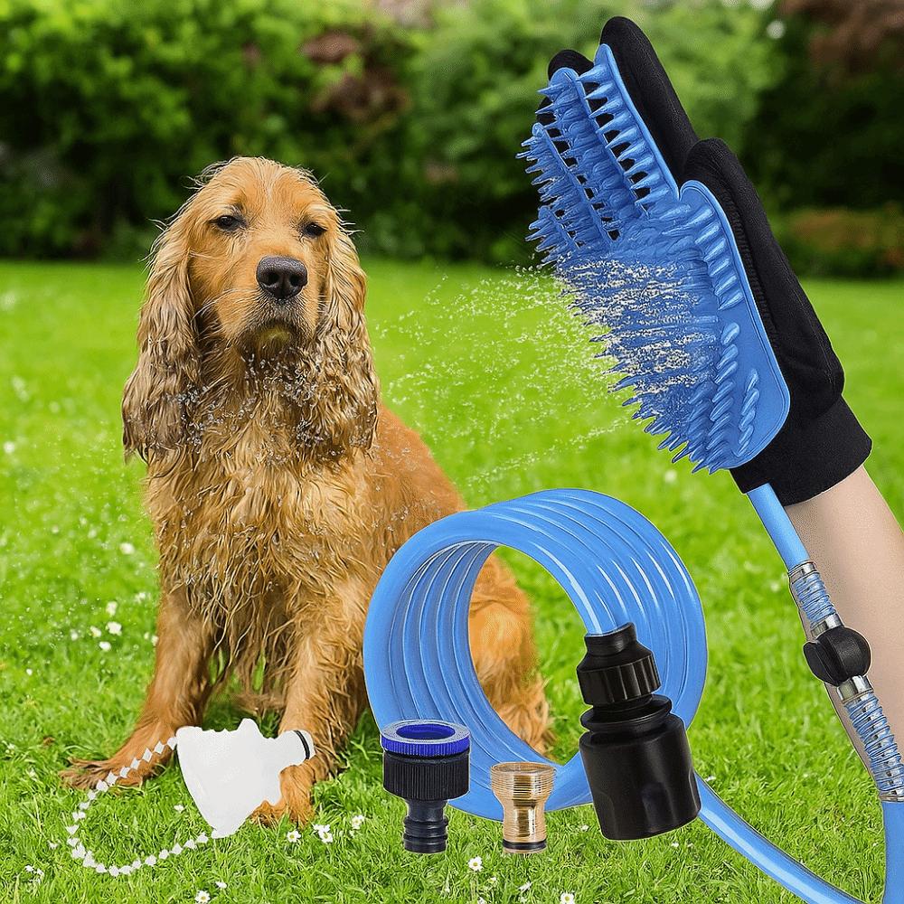 Adjustable Pet Spray Dehairing Brush Eco Friendly Dog Showerhead Pet Massage Glove  Pet Shower