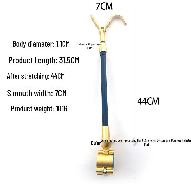 Universal Aluminum Alloy Rear Antenna Rod Holder - Full Metal S-Shaped Fishing Rod Support