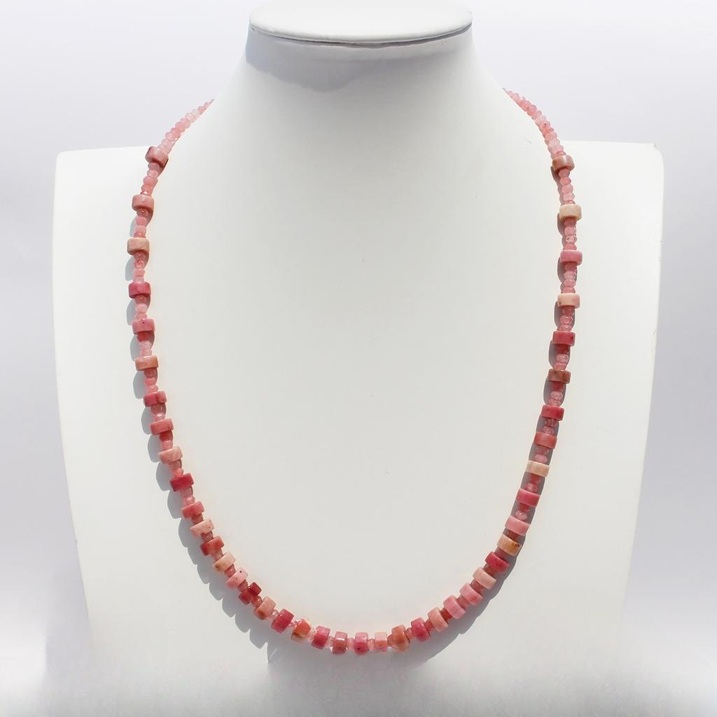 Original Design Hibiscus Stone Necklace Female Pink Love Stone Real Pearl Beaded Collarbone Chain Multi-Layer Stacking Wear 416