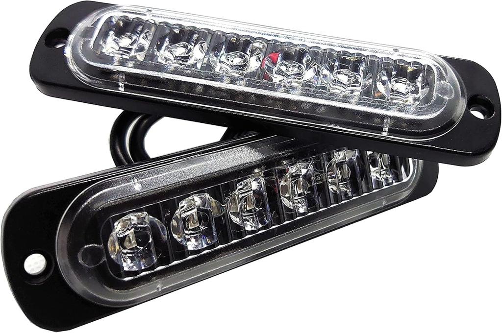 Daylight LED, Set of 2, for Cars, /24V, Thin, 6000K, Waterproof, Dustproof, Shockproof, Compatible with Car Inspections, General Purpose (White)