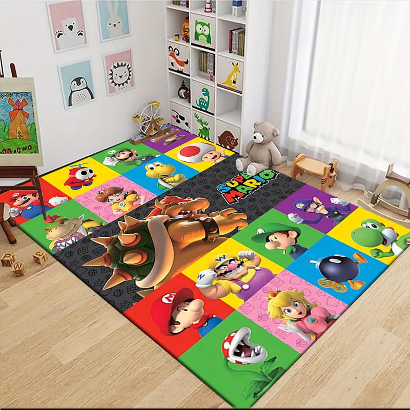 Super Mario Characters Carpet Rug Soft Washable Anti Slip Home Living Room Sofa Mats Personalized Christmas Rug