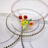 Nordic Style Golden Beaded Glass Fruit Plate - Round and Elegant for Banquets
