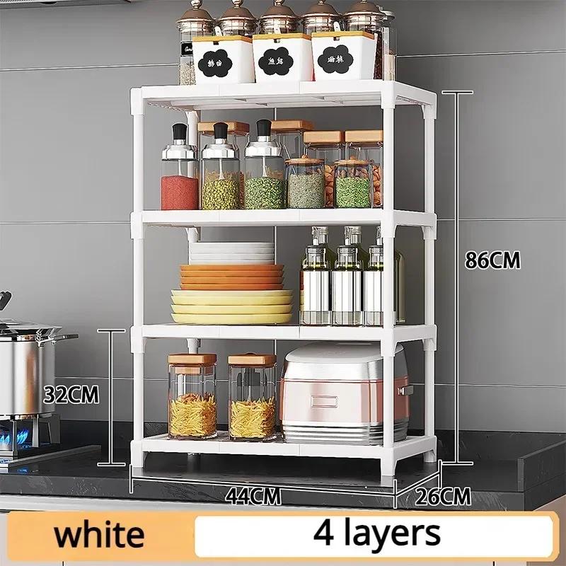 2/3/4-Tier Organizer Rack Seasoning Shelf Organizer For Home Bathroom Storages Racks Kitchen Oven Microwave Pot Storage Shelf