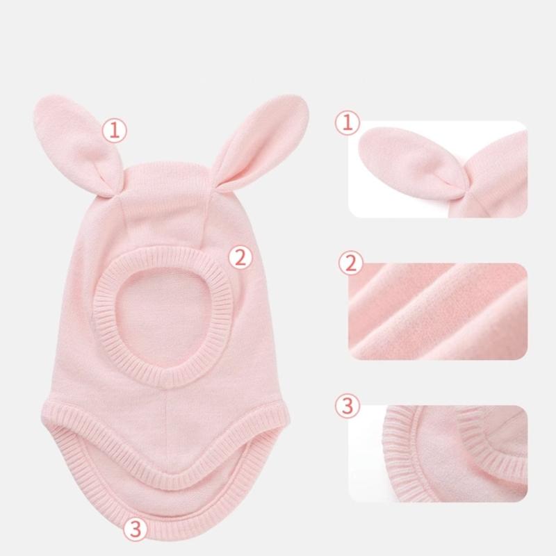 Baby Strickmütze, Herbst Winter Baby Mädchen Jungen Kopfschutz Mützen Kappe Integrierter Ohrenschutz Mütze Warme Mütze Kappe