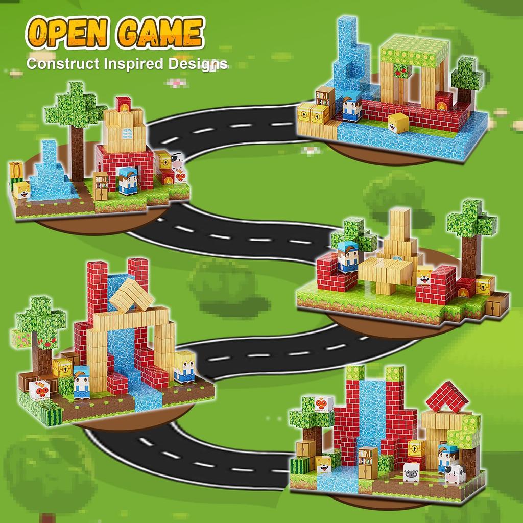 Magnetic block building block forest tribe building toy