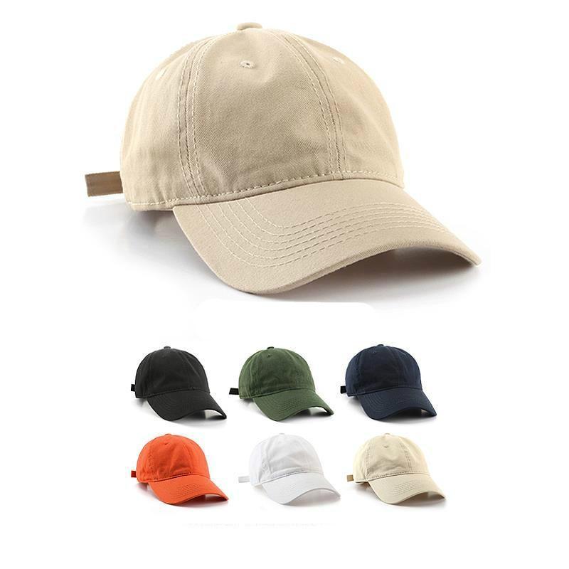 Summer solid color baseball cap men's and women's black soft top cap tide