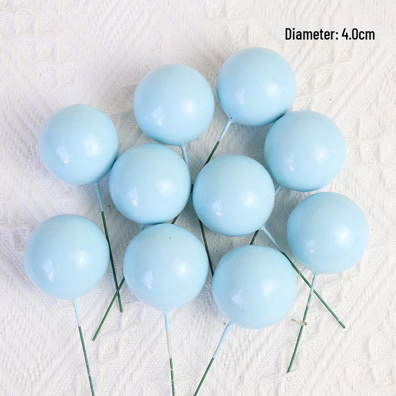 Gold and Silver Cake Decoration Balls Set - 10-Piece Birthday Topper Accessories