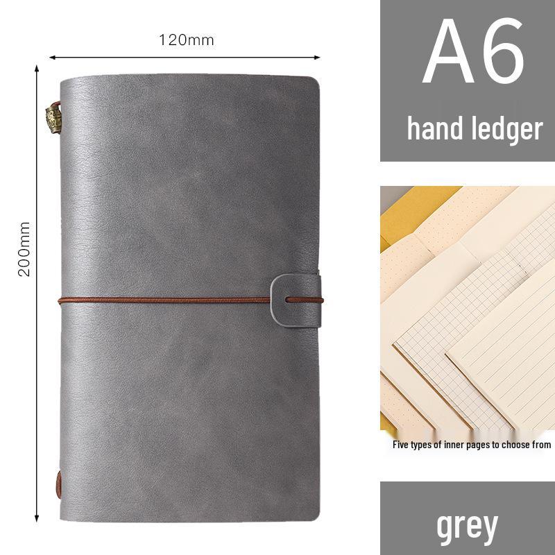 Vintage A6 Tie-Up Travel Journal Cowhide Notebook Diary