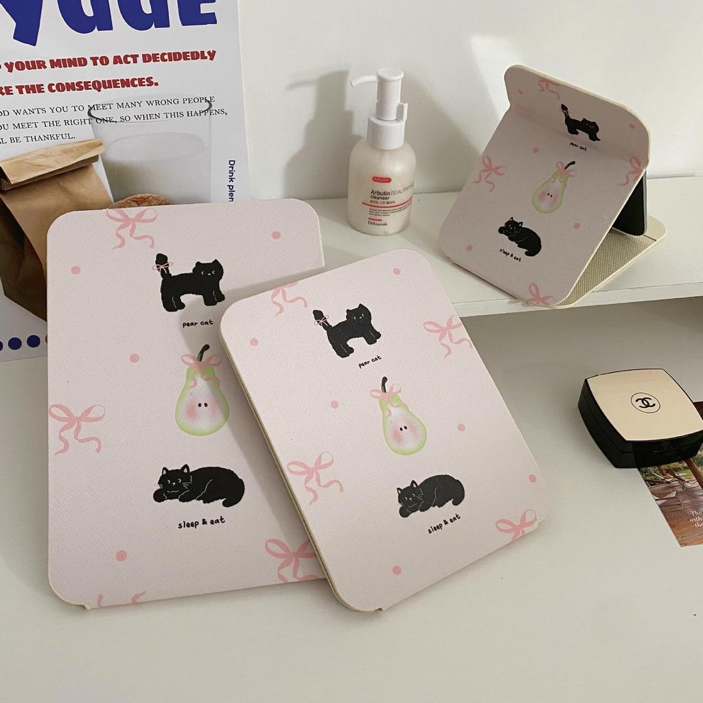 Portable Girly Floral Folding Makeup Mirror for Travel & Dormitory