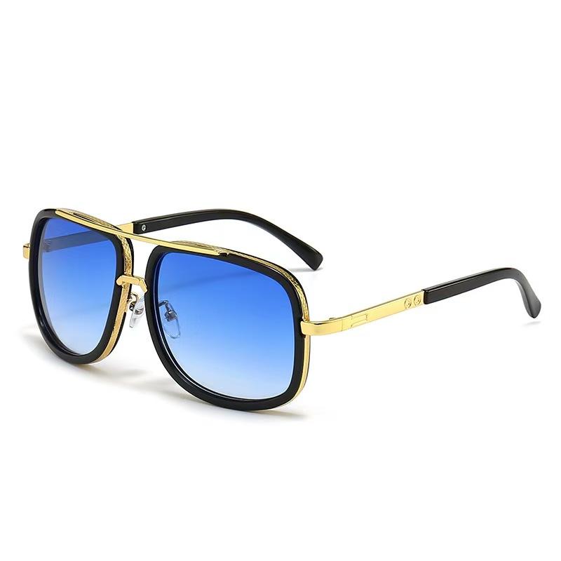 Mens Womens Double Bridge Luxury Driving Sunglasses Fashion Metal Frame UV Protection Sun Glasses for Travel Casual