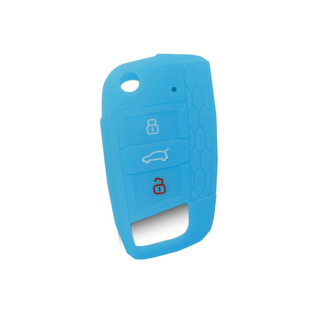 For Volkswagen GTI Folding 3-button Silicone Key Bag and New Passat Honeycomb Soft Rubber Car Remote Control Protective Cover