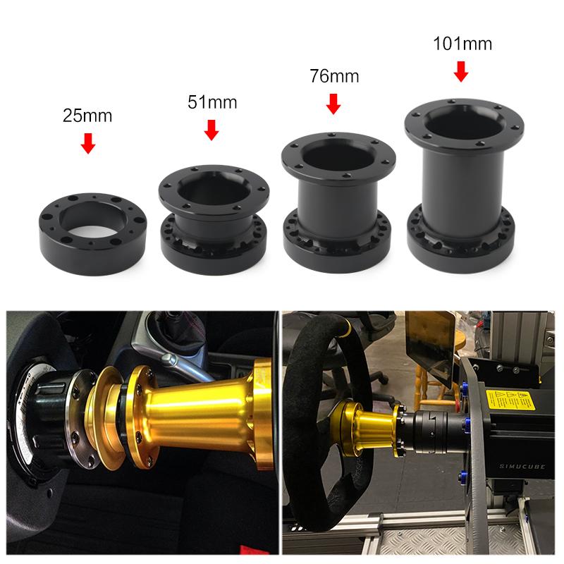Universal Steering Wheel Hub Spacer 12/51/76/101 MM Steering Wheel Hub Boss Kit Adapter Spacer Black