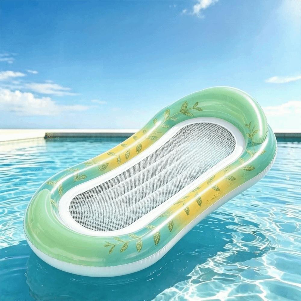 Mesh Inflatable Float Sequined Pool Floats Drainage Design Inflatable Air Mattress Pool Party