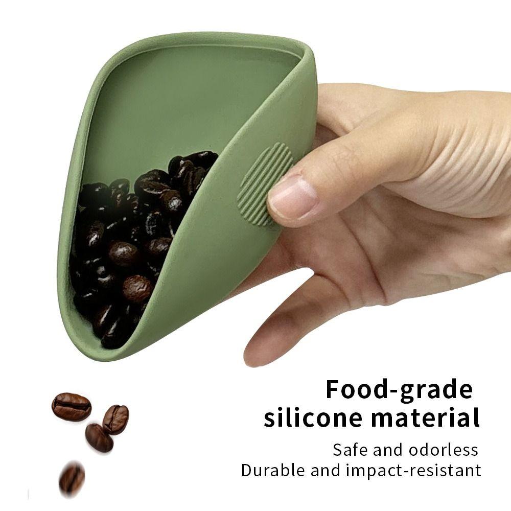 Shovel Design Coffee Bean Dosing Saucer Food Grade Bean Measuring Silicone Separator Tray Resilient Anti-fall Coffee Bean Spoon